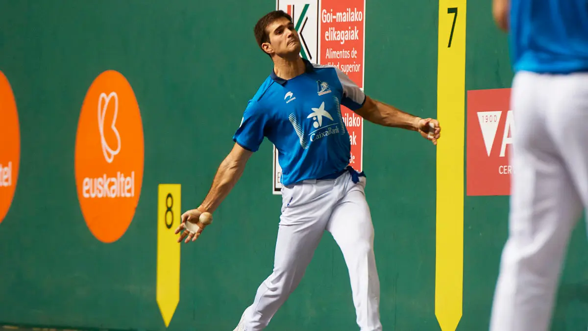 Partido de pelota de la semifinal del Masters Caixabank de parejas entre Ezkurdia-Mariezkurrena II y Jaka-Zabaleta celebrado en el Navarra Arena de Pamplona. IÑIGO ALZUGARAY