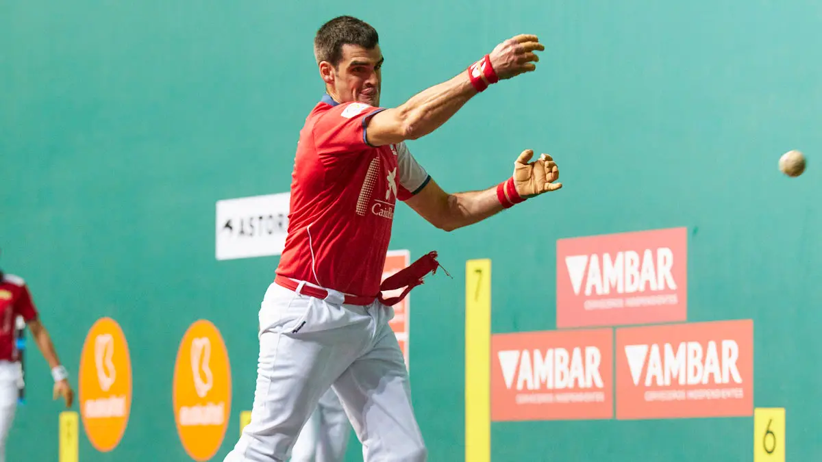 Partido de pelota de la semifinal del Masters Caixabank de parejas entre Ezkurdia-Mariezkurrena II y Jaka-Zabaleta celebrado en el Navarra Arena de Pamplona. IÑIGO ALZUGARAY