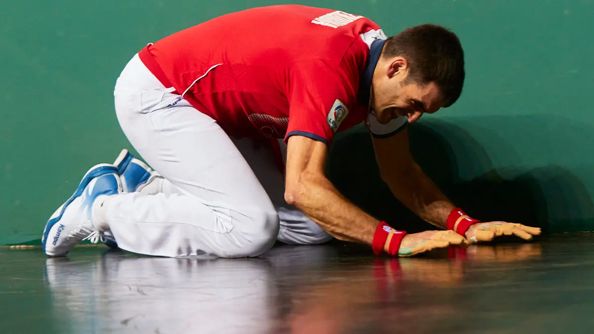 Partido de pelota de la semifinal del Masters Caixabank de parejas entre Ezkurdia-Mariezkurrena II y Jaka-Zabaleta celebrado en el Navarra Arena de Pamplona. IÑIGO ALZUGARAY