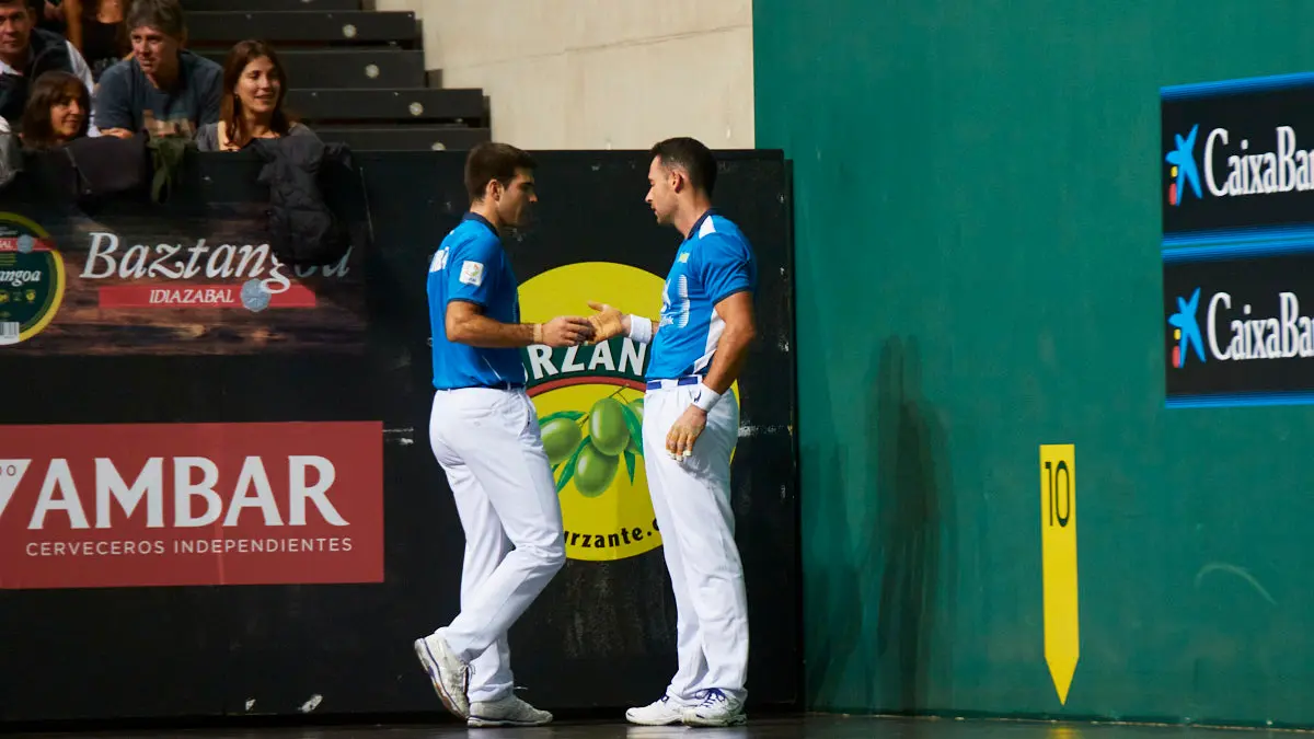 Partido de pelota de la semifinal del Masters Caixabank de parejas entre Ezkurdia-Mariezkurrena II y Jaka-Zabaleta celebrado en el Navarra Arena de Pamplona. IÑIGO ALZUGARAY
