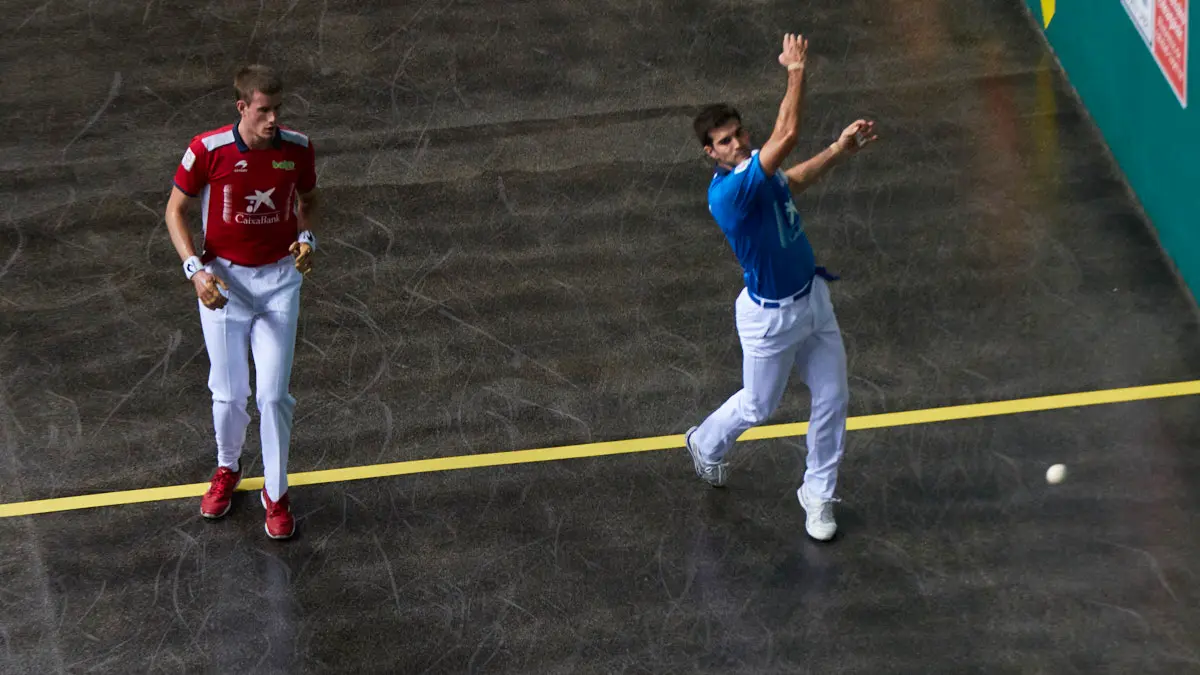 Partido de pelota de la semifinal del Masters Caixabank de parejas entre Ezkurdia-Mariezkurrena II y Jaka-Zabaleta celebrado en el Navarra Arena de Pamplona. IÑIGO ALZUGARAY