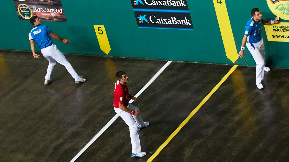 Partido de pelota de la semifinal del Masters Caixabank de parejas entre Ezkurdia-Mariezkurrena II y Jaka-Zabaleta celebrado en el Navarra Arena de Pamplona. IÑIGO ALZUGARAY