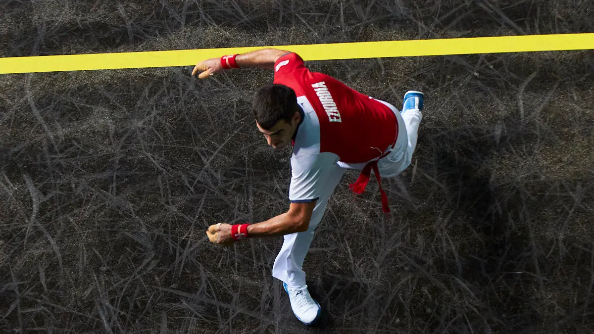 Partido de pelota de la semifinal del Masters Caixabank de parejas entre Ezkurdia-Mariezkurrena II y Jaka-Zabaleta celebrado en el Navarra Arena de Pamplona. IÑIGO ALZUGARAY