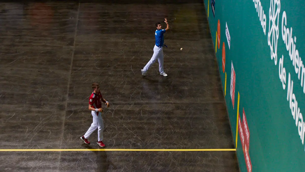 Partido de pelota de la semifinal del Masters Caixabank de parejas entre Ezkurdia-Mariezkurrena II y Jaka-Zabaleta celebrado en el Navarra Arena de Pamplona. IÑIGO ALZUGARAY