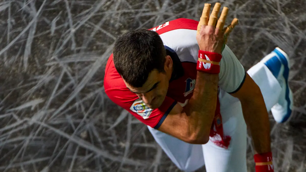 Partido de pelota de la semifinal del Masters Caixabank de parejas entre Ezkurdia-Mariezkurrena II y Jaka-Zabaleta celebrado en el Navarra Arena de Pamplona. IÑIGO ALZUGARAY