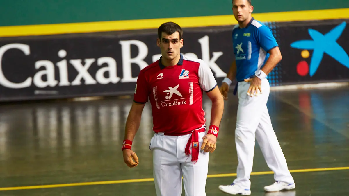Partido de pelota de la semifinal del Masters Caixabank de parejas entre Ezkurdia-Mariezkurrena II y Jaka-Zabaleta celebrado en el Navarra Arena de Pamplona. IÑIGO ALZUGARAY