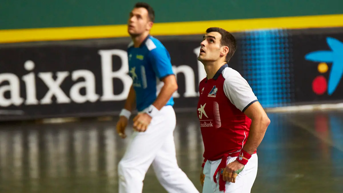 Partido de pelota de la semifinal del Masters Caixabank de parejas entre Ezkurdia-Mariezkurrena II y Jaka-Zabaleta celebrado en el Navarra Arena de Pamplona. IÑIGO ALZUGARAY