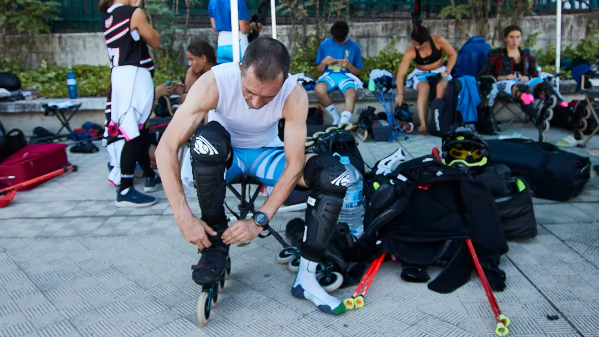 III Trofeo ciudad de Pamplona y Campeonato de España Combinada de patinaje Alpino en línea en la avenida Juan Pablo II de Pamplona. IÑIGO ALZUGARAY