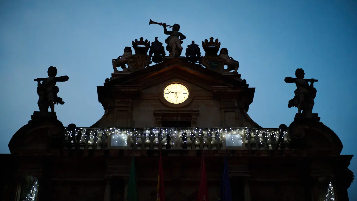 Encendido de la iluminación navideña 2022 en Pamplona. PABLO LASAOSA
