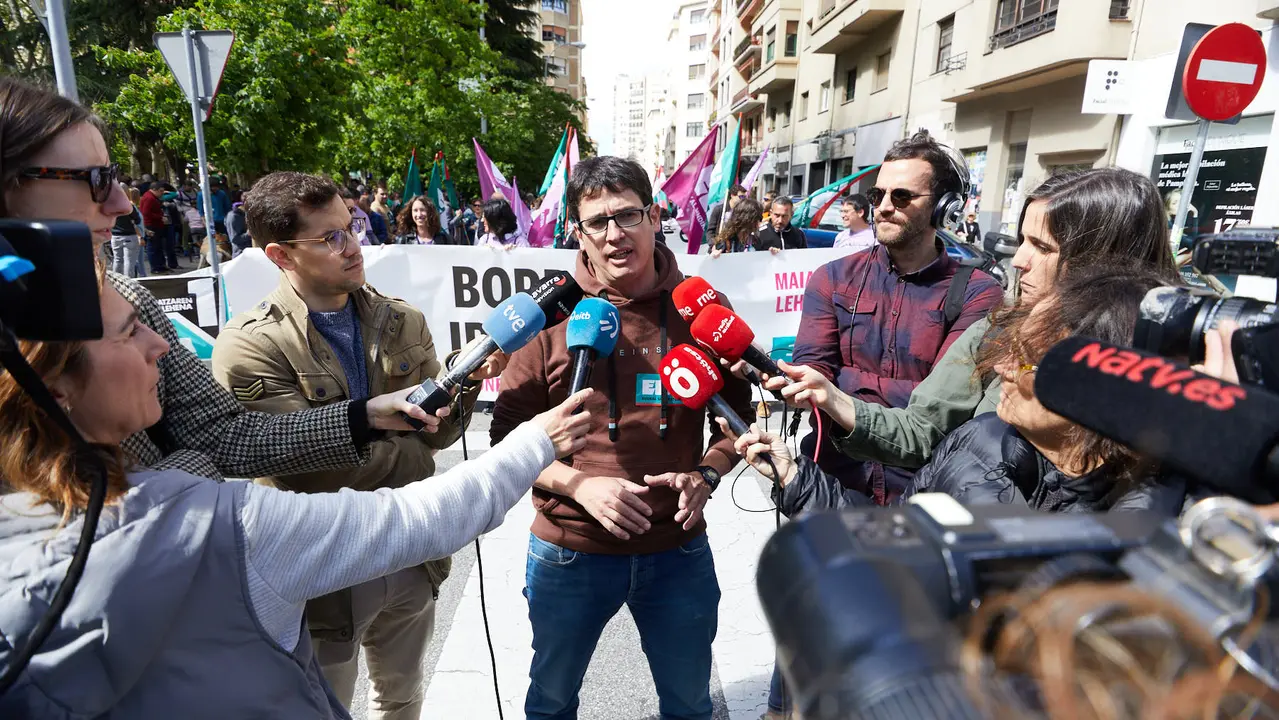 Manifestación de ELA, con el lema 'Borrokan, irabazteko (En la lucha, para ganar)', con motivo del 1º de mayo. IÑIGO ALZUGARAY