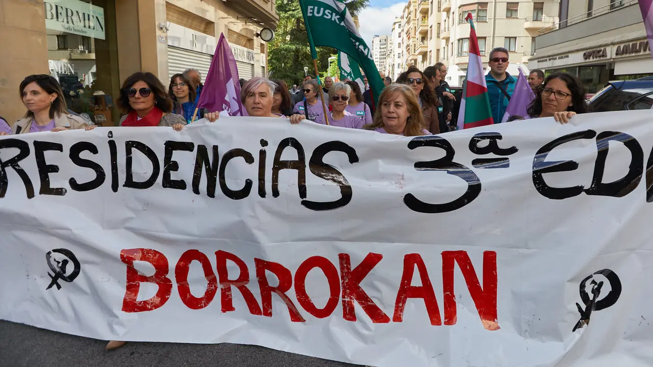 Manifestación de ELA, con el lema 'Borrokan, irabazteko (En la lucha, para ganar)', con motivo del 1º de mayo. IÑIGO ALZUGARAY