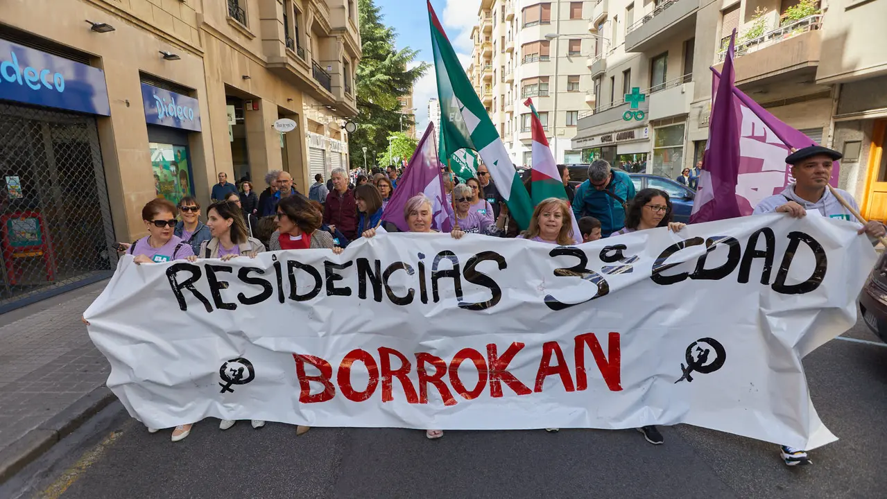Manifestación de ELA, con el lema 'Borrokan, irabazteko (En la lucha, para ganar)', con motivo del 1º de mayo. IÑIGO ALZUGARAY