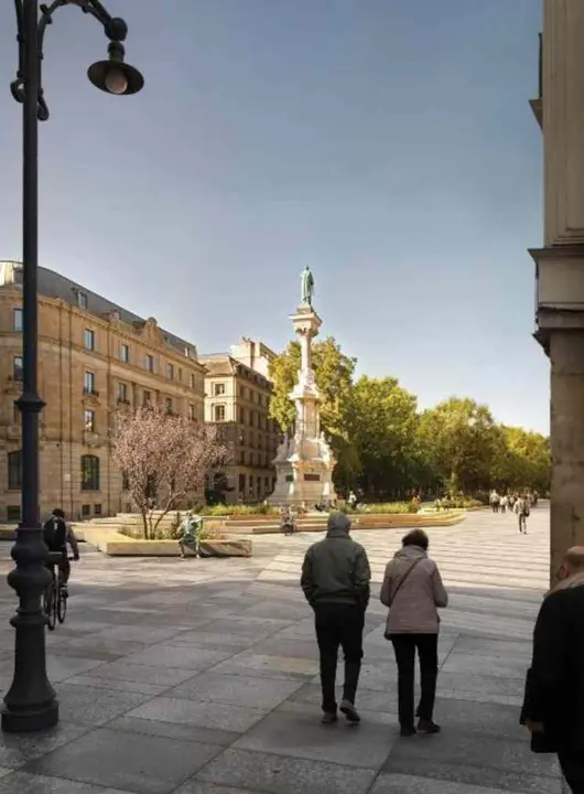 Recreación de la reforma del Paseo de Sarasate Pamplona. AYUNTAMIENTO DE PAMPLONA