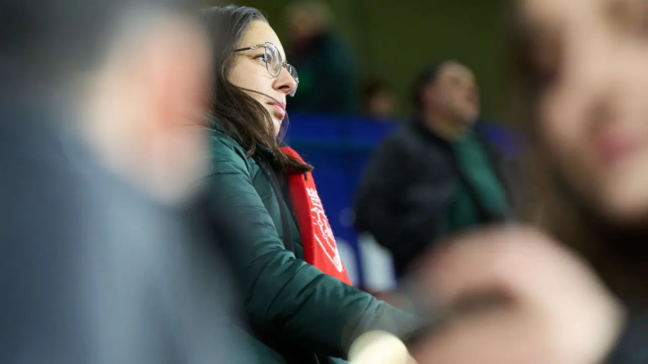La grada del estadio de El Sadar durante el partido de La Liga EA Sports entre CA Osasuna y Athletic Club disputado en Pamplona. IÑIGO ALZUGARAY