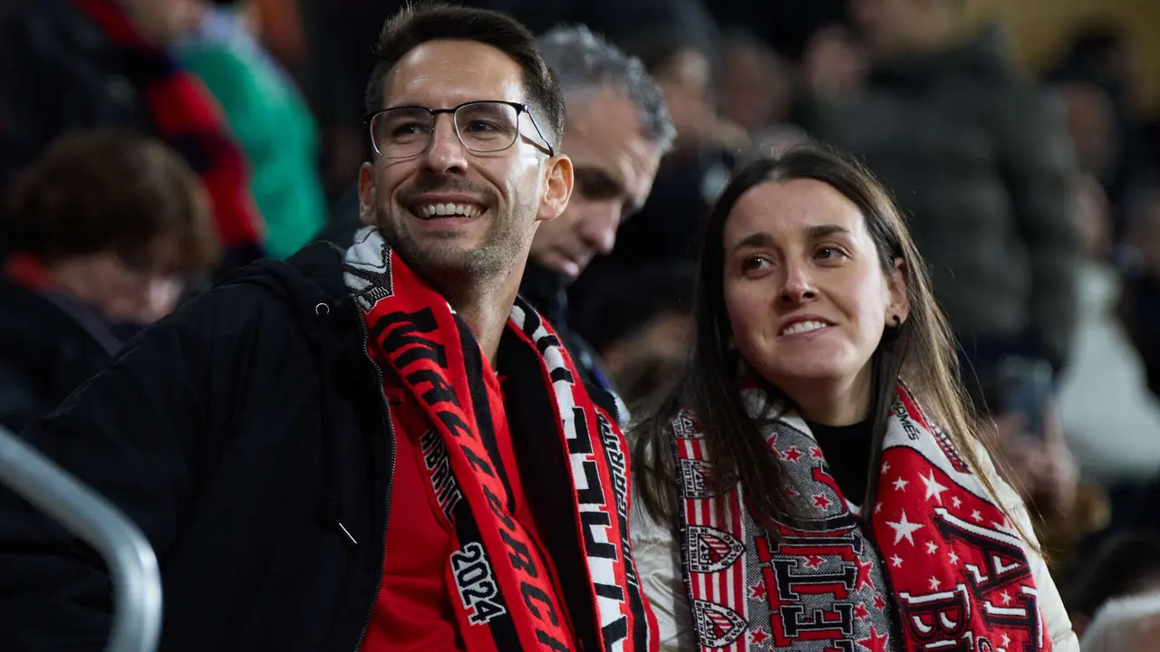La grada del estadio de El Sadar durante el partido de La Liga EA Sports entre CA Osasuna y Athletic Club disputado en Pamplona. IÑIGO ALZUGARAY