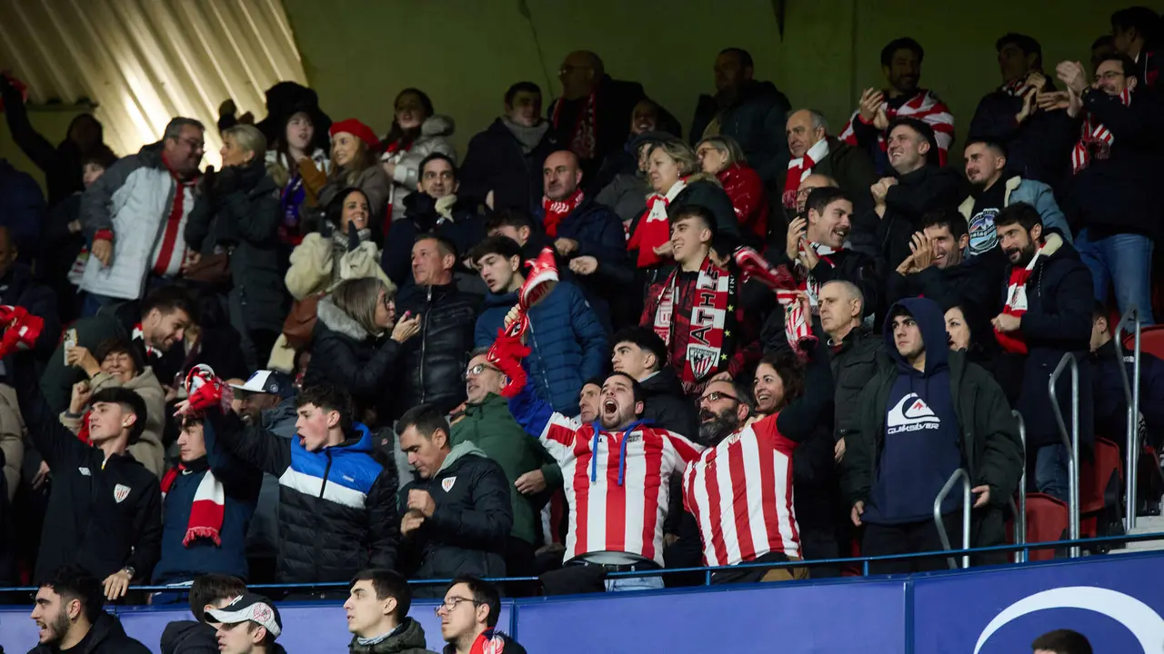 La grada del estadio de El Sadar durante el partido de La Liga EA Sports entre CA Osasuna y Athletic Club disputado en Pamplona. IÑIGO ALZUGARAY