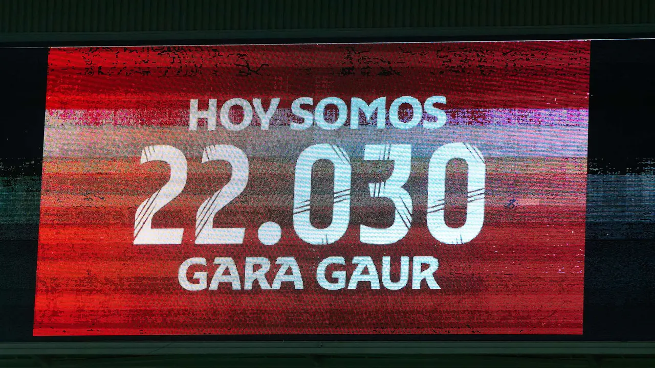 La grada del estadio de El Sadar durante el partido de La Liga EA Sports entre CA Osasuna y Athletic Club disputado en Pamplona. IÑIGO ALZUGARAY