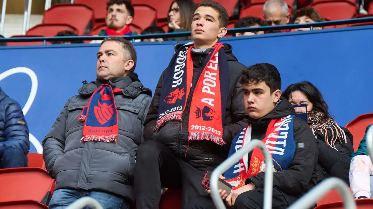 La grada del estadio de El Sadar durante el partido de La Liga EA Sports entre CA Osasuna y Getafe CF disputado en Pamplona. IÑIGO ALZUGARAY