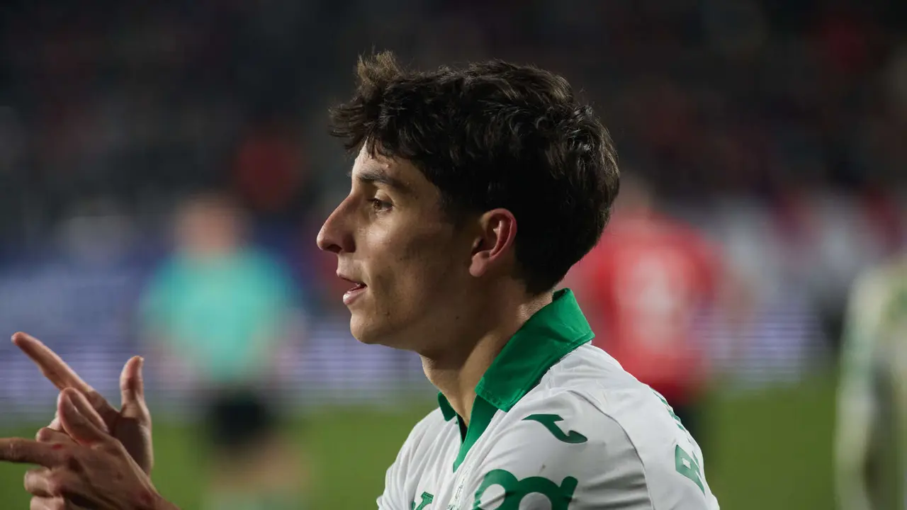 durante el partido de La Liga EA Sports entre CA Osasuna y Getafe CF disputado en el estadio de El Sadar en Pamplona. IÑIGO ALZUGARAY
