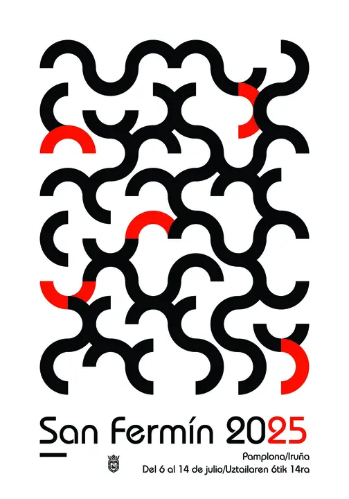 Cartel de San Fermín 2025 Número 6. Plica 3247. Título del cartel: Bauhaus 1919