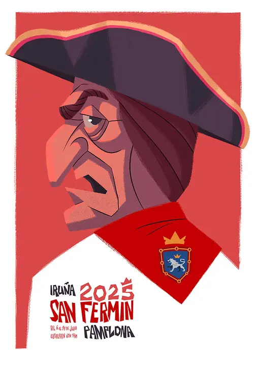 Cartel de San Fermín 2025 Número 7. Plica 3155. Título del cartel: Yo soy Pamplona