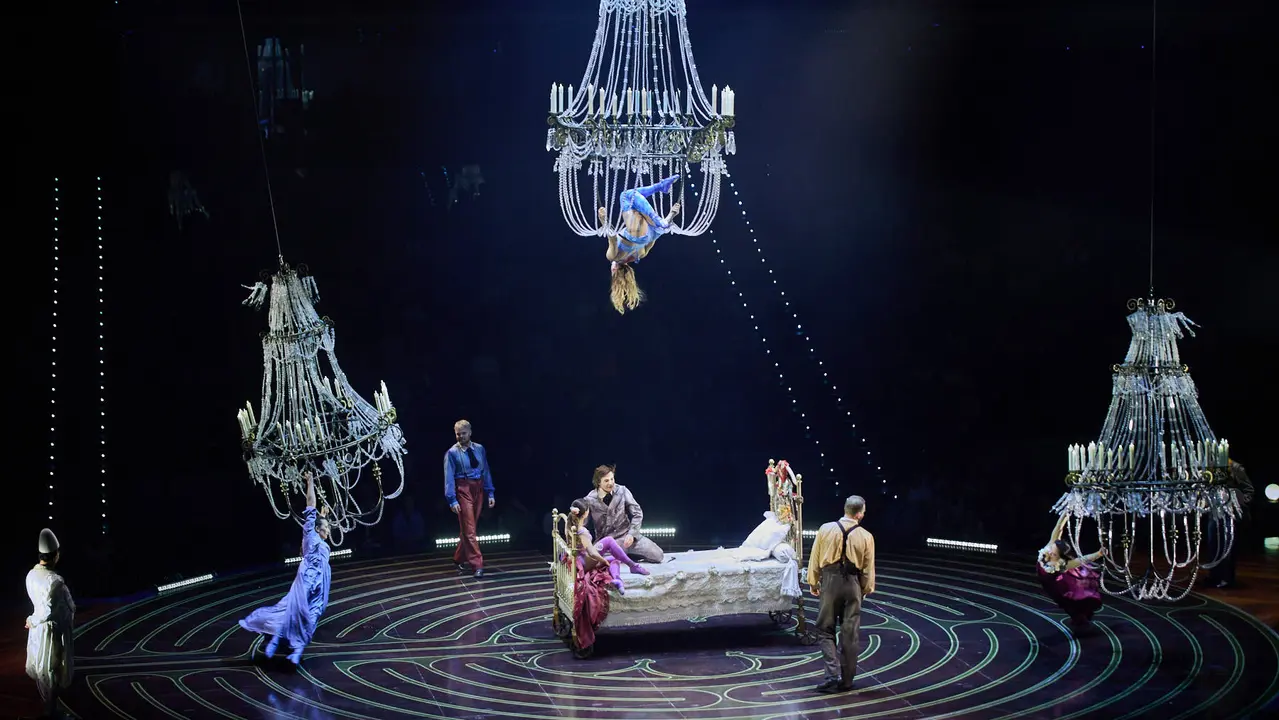 Estreno de Corteo del Cirque du Soleil en el Navarra Arena de Pamplona. El nuevo espectáculo circense de la compañía canadiense, un desfile festivo imaginado por un payaso. IÑIGO ALZUGARAY