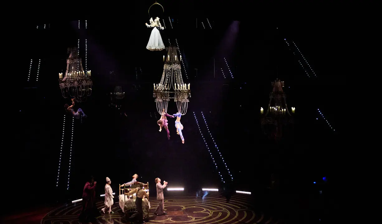 Estreno de Corteo del Cirque du Soleil en el Navarra Arena de Pamplona. El nuevo espectáculo circense de la compañía canadiense, un desfile festivo imaginado por un payaso. IÑIGO ALZUGARAY