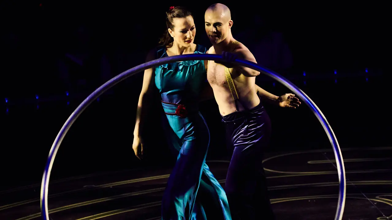 Estreno de Corteo del Cirque du Soleil en el Navarra Arena de Pamplona. El nuevo espectáculo circense de la compañía canadiense, un desfile festivo imaginado por un payaso. IÑIGO ALZUGARAY