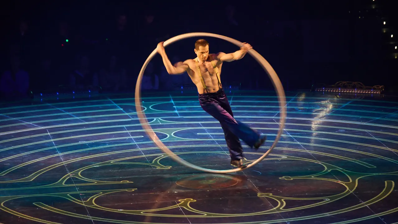 Estreno de Corteo del Cirque du Soleil en el Navarra Arena de Pamplona. El nuevo espectáculo circense de la compañía canadiense, un desfile festivo imaginado por un payaso. IÑIGO ALZUGARAY