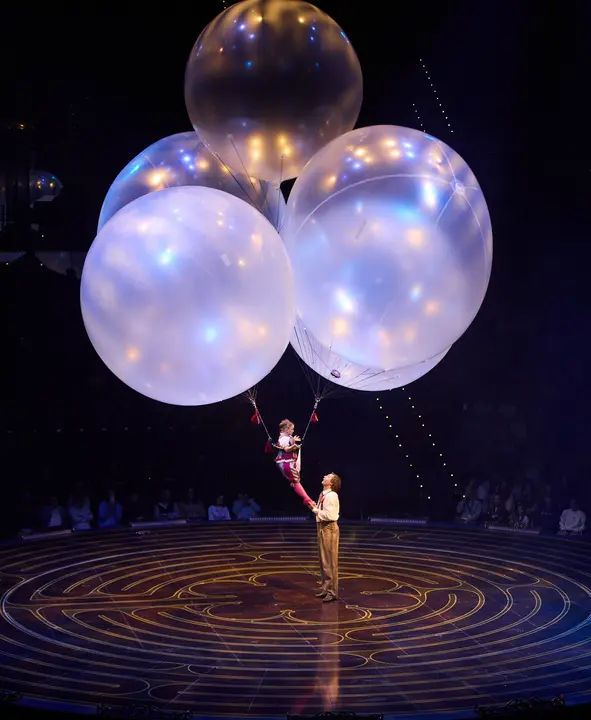 Estreno de Corteo del Cirque du Soleil en el Navarra Arena de Pamplona. El nuevo espectáculo circense de la compañía canadiense, un desfile festivo imaginado por un payaso. IÑIGO ALZUGARAY