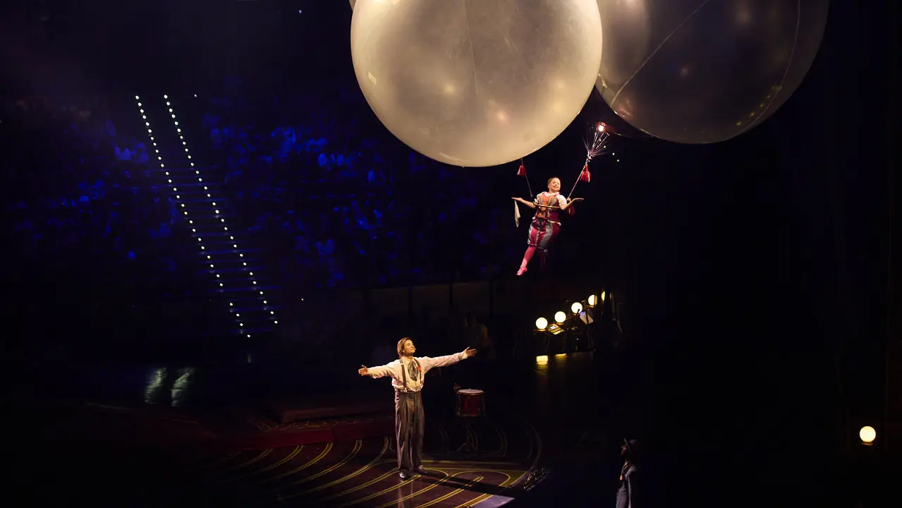 Estreno de Corteo del Cirque du Soleil en el Navarra Arena de Pamplona. El nuevo espectáculo circense de la compañía canadiense, un desfile festivo imaginado por un payaso. IÑIGO ALZUGARAY