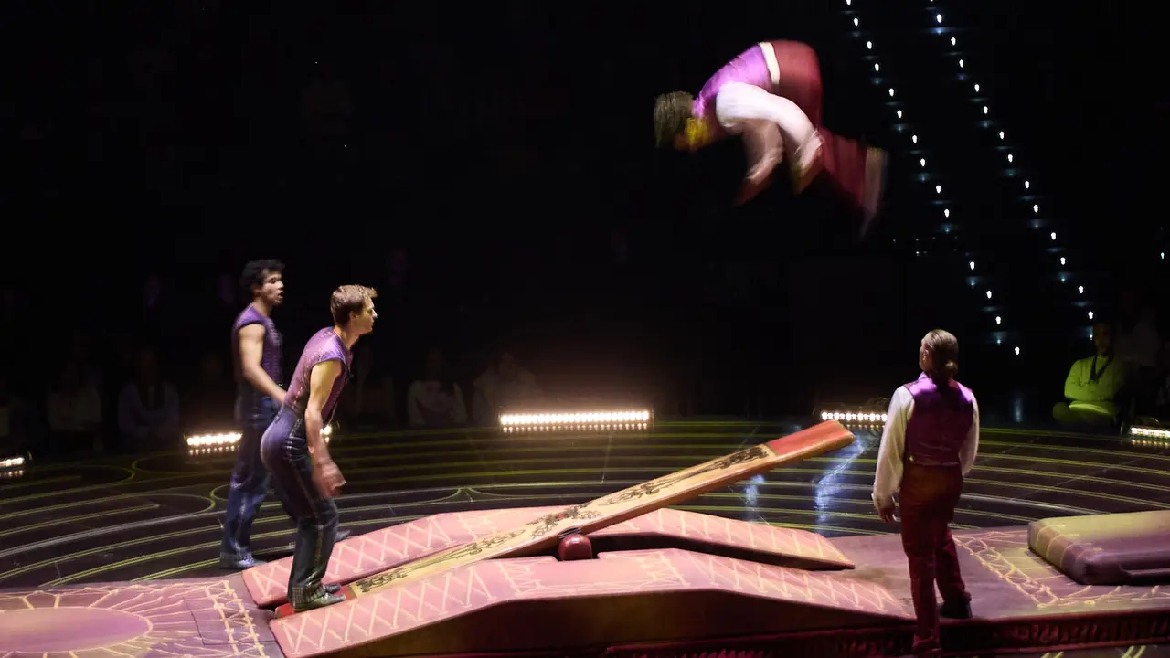 Estreno de Corteo del Cirque du Soleil en el Navarra Arena de Pamplona. El nuevo espectáculo circense de la compañía canadiense, un desfile festivo imaginado por un payaso. IÑIGO ALZUGARAY