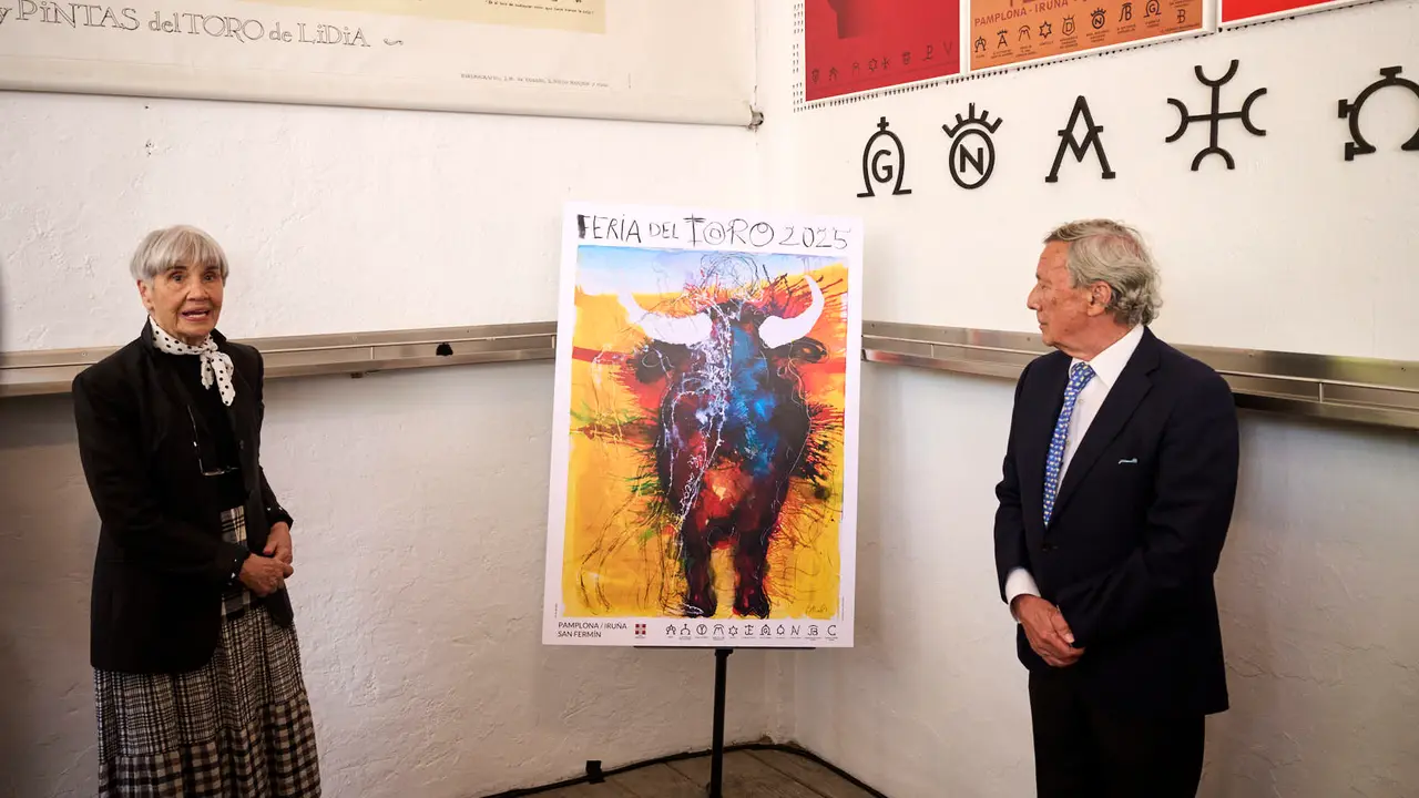 Presentación del cartel de la Feria del Toro 2025 de San Fermín a cargo de Miquel Barceló. PABLO LASAOSA
