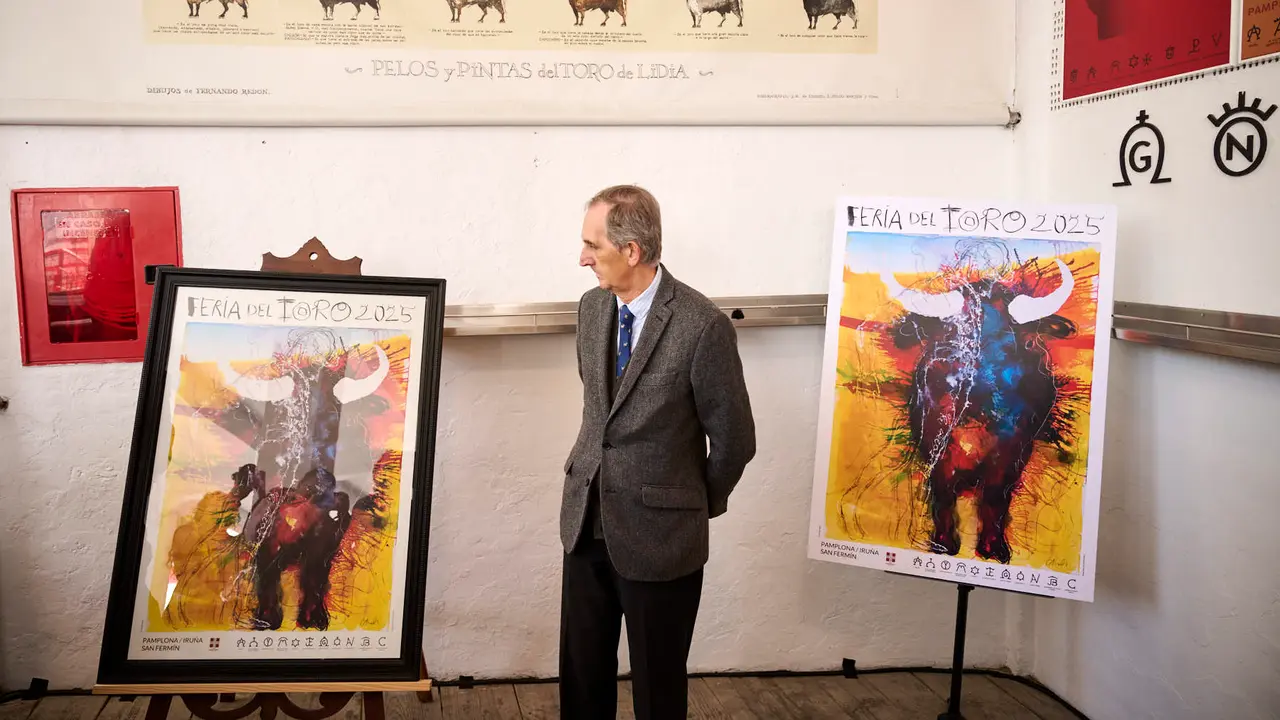 Presentación del cartel de la Feria del Toro 2025 de San Fermín a cargo de Miquel Barceló. PABLO LASAOSA