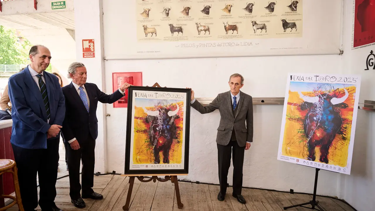Presentación del cartel de la Feria del Toro 2025 de San Fermín a cargo de Miquel Barceló. PABLO LASAOSA