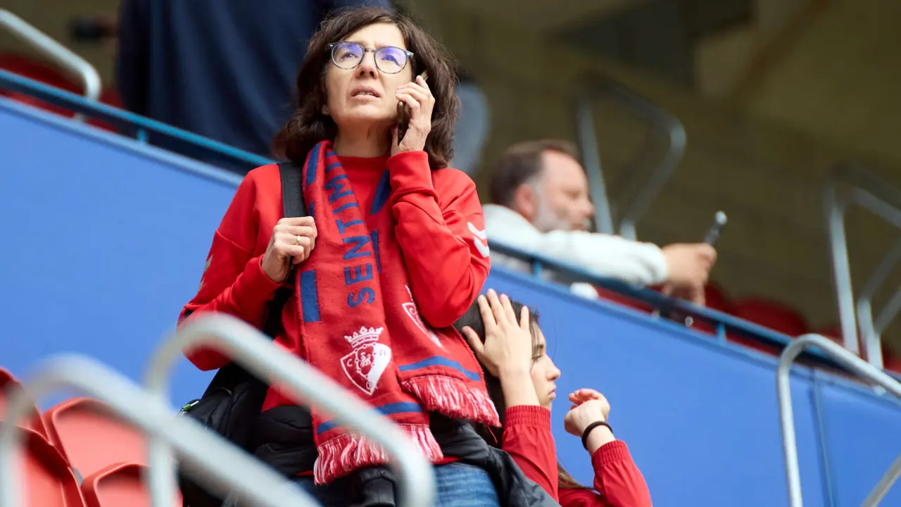 La grada del estadio de El Sadar durante el partido de La Liga EA Sports entre CA Osasuna y Atlético Madrid disputado en Pamplona. IÑIGO ALZUGARAY