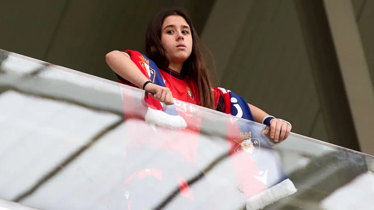 La grada del estadio de El Sadar durante el partido de La Liga EA Sports entre CA Osasuna y Atlético Madrid disputado en Pamplona. IÑIGO ALZUGARAY