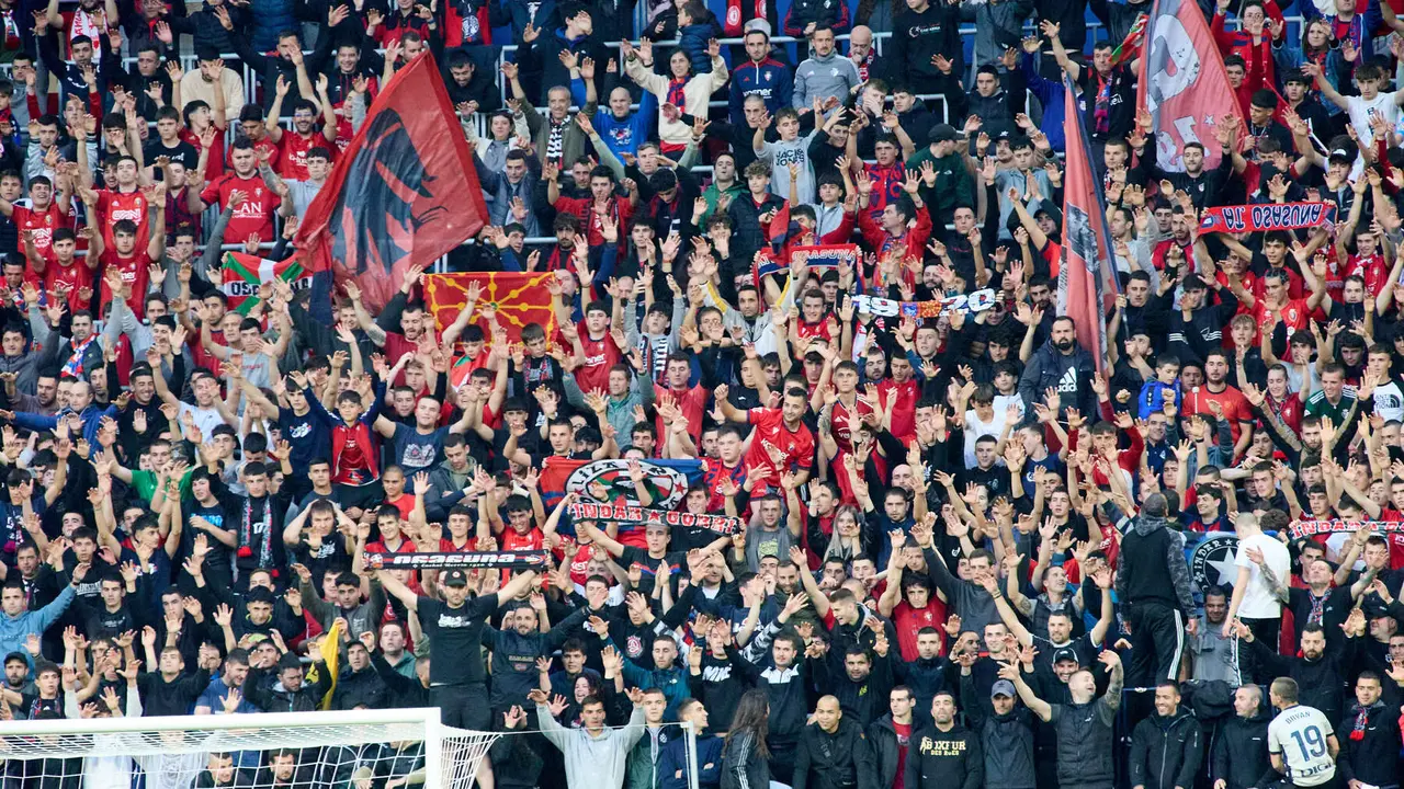 La grada del estadio de El Sadar durante el partido de La Liga EA Sports entre CA Osasuna y Atlético Madrid disputado en Pamplona. IÑIGO ALZUGARAY