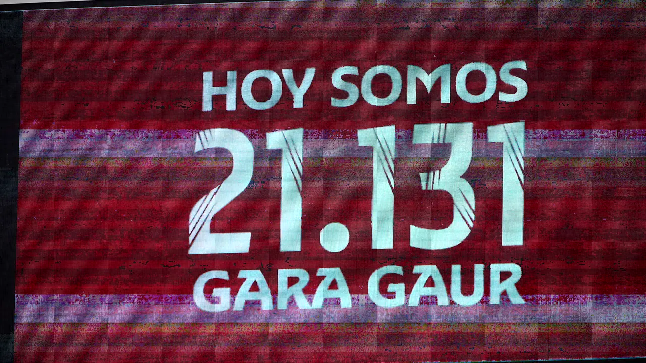 La grada del estadio de El Sadar durante el partido de La Liga EA Sports entre CA Osasuna y RCD Espanyol disputado en Pamplona. IÑIGO ALZUGARAY