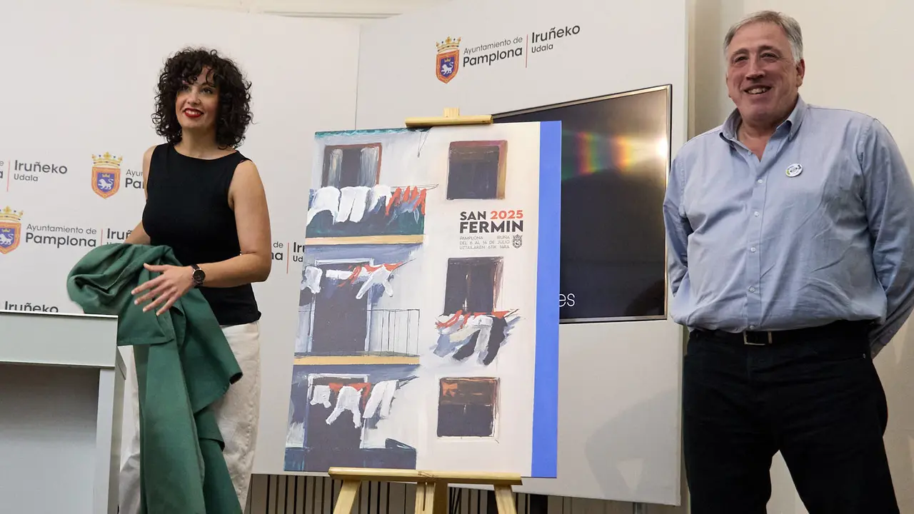 Sandra Nadal Vital es la autora del cartel anunciador de las fiestas de San Fermín 2025. IÑIGO ALZUGARAY