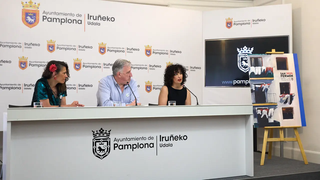 Sandra Nadal Vital es la autora del cartel anunciador de las fiestas de San Fermín 2025. IÑIGO ALZUGARAY
