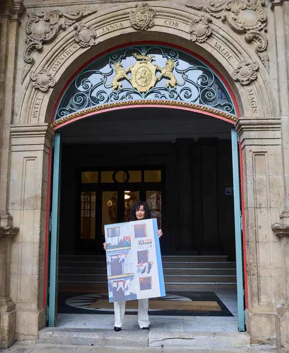 Sandra Nadal Vital es la autora del cartel anunciador de las fiestas de San Fermín 2025. IÑIGO ALZUGARAY