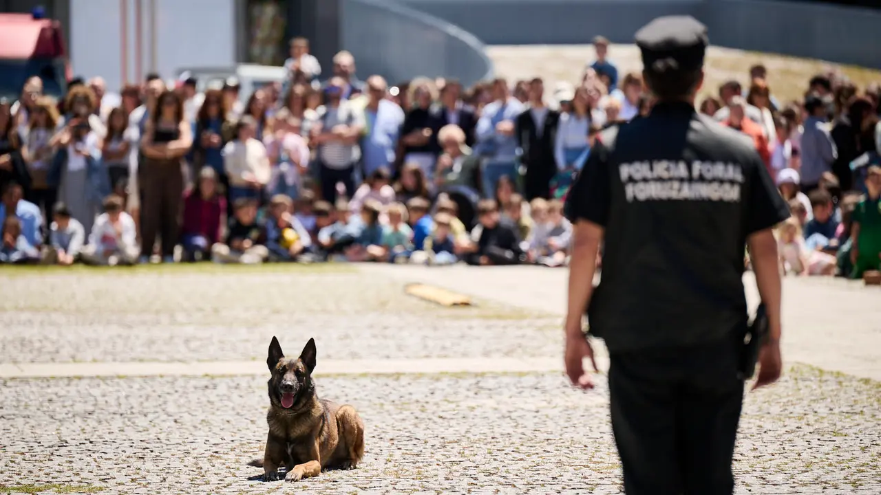 Jornada de puertas abiertas de Policía Foral con exhibiciones del Grupo de guías caninos y el Grupo de Intervenciones Especiales GIE. PABLO LASAOSA
