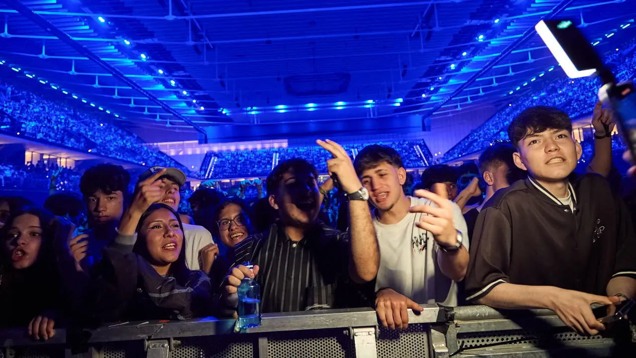 Concierto del cantante puertorriqueño Myke Towers en el Navarra Arena de Pamplona ante más de 13.000 espectadores, dentro de su gira Europe Tour 2025. NAVARRA.COM