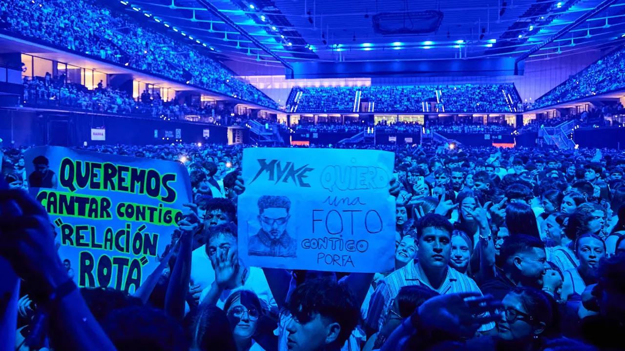 Concierto del cantante puertorriqueño Myke Towers en el Navarra Arena de Pamplona ante más de 13.000 espectadores, dentro de su gira Europe Tour 2025. NAVARRA.COM