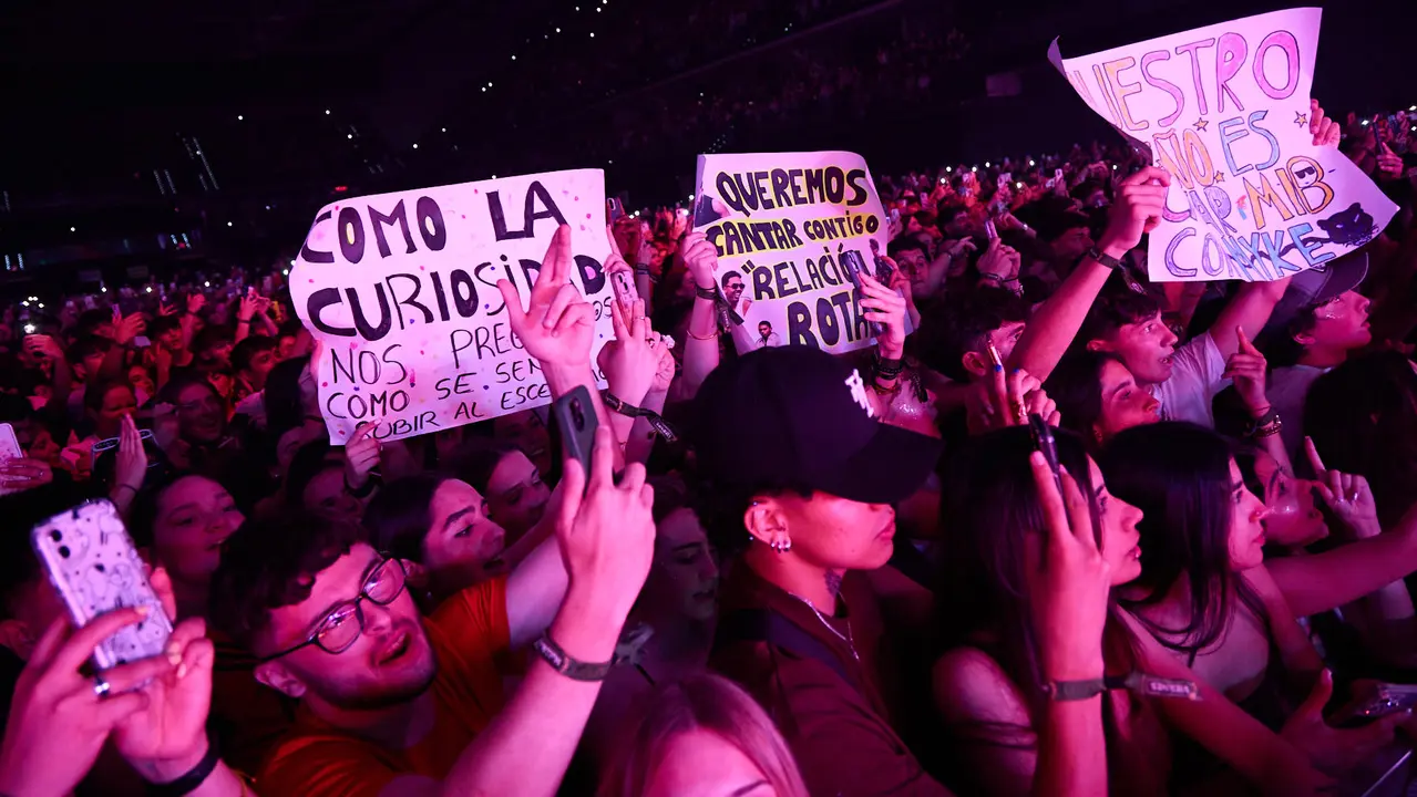 Concierto del cantante puertorriqueño Myke Towers en el Navarra Arena de Pamplona ante más de 13.000 espectadores, dentro de su gira Europe Tour 2025. NAVARRA.COM