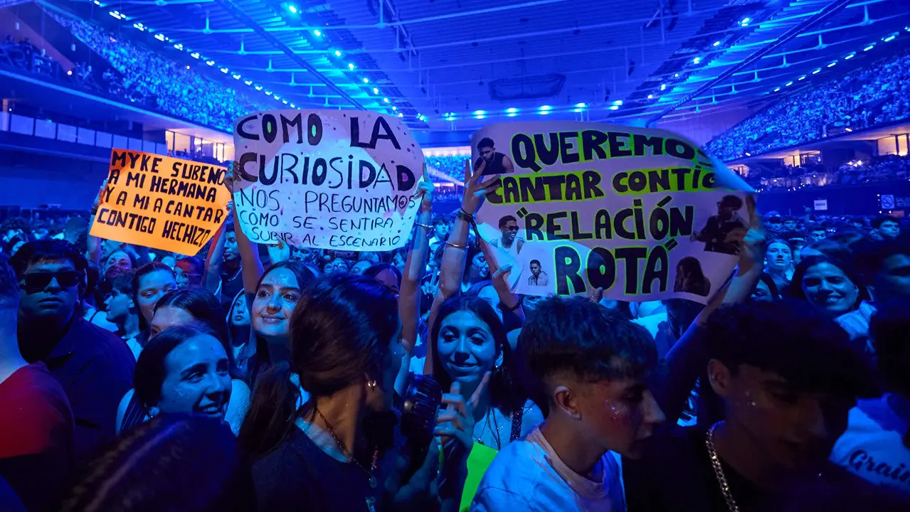 Concierto del cantante puertorriqueño Myke Towers en el Navarra Arena de Pamplona ante más de 13.000 espectadores, dentro de su gira Europe Tour 2025. NAVARRA.COM