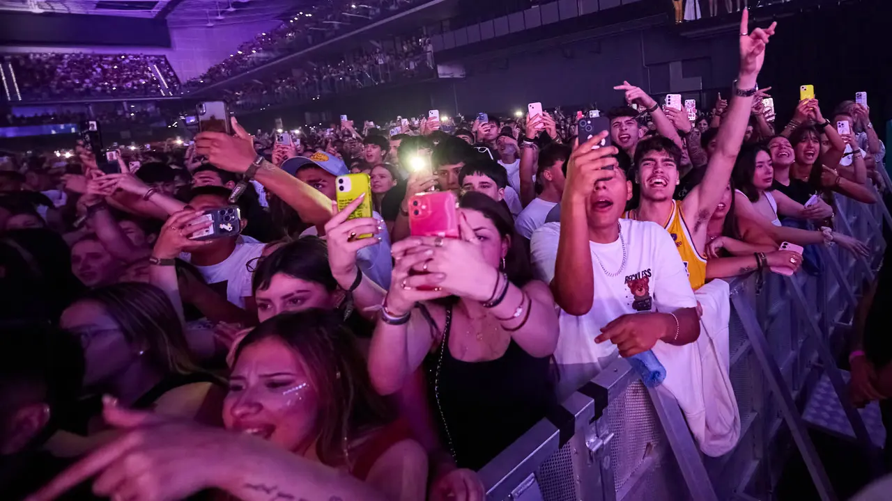 Concierto del cantante puertorriqueño Myke Towers en el Navarra Arena de Pamplona ante más de 13.000 espectadores, dentro de su gira Europe Tour 2025. NAVARRA.COM