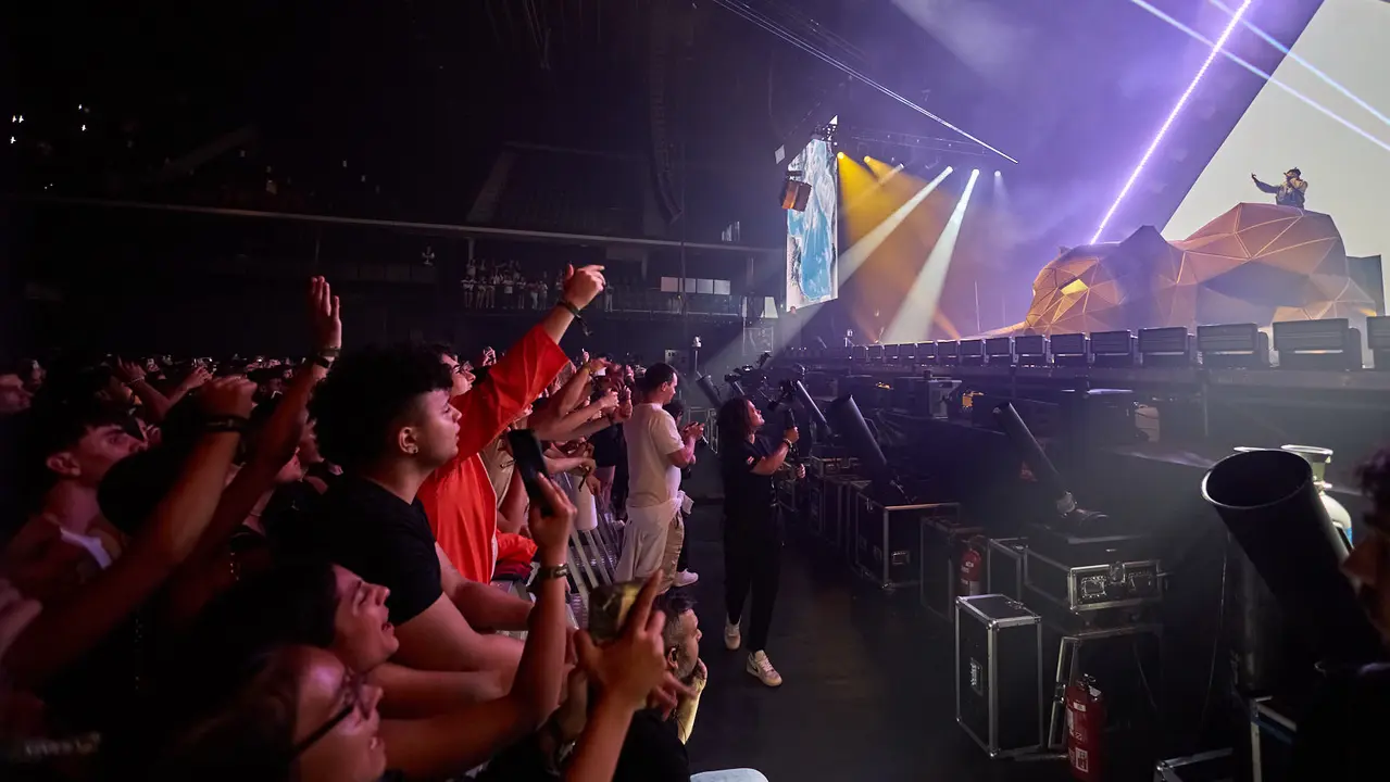 Concierto del cantante puertorriqueño Myke Towers en el Navarra Arena de Pamplona ante más de 13.000 espectadores, dentro de su gira Europe Tour 2025. NAVARRA.COM