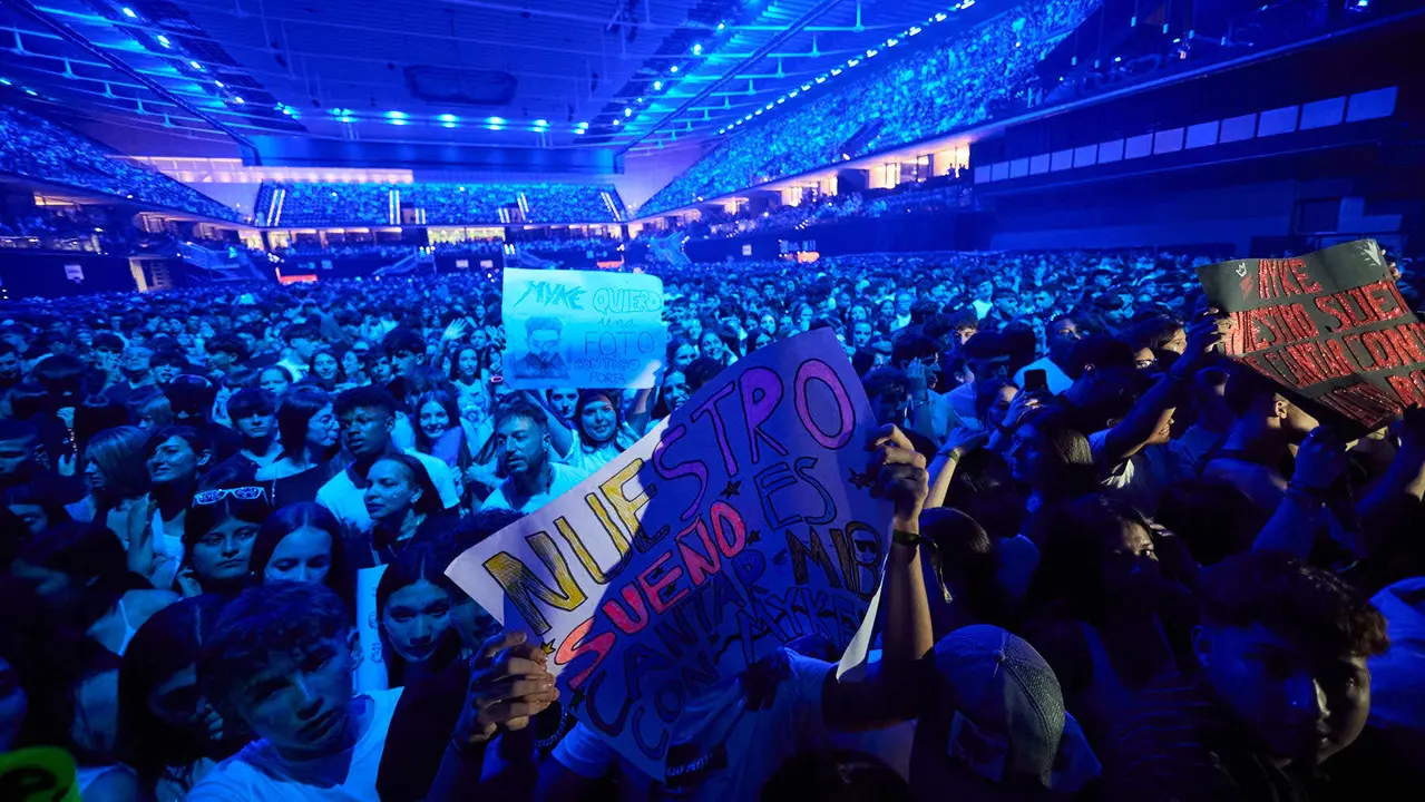 Concierto del cantante puertorriqueño Myke Towers en el Navarra Arena de Pamplona ante más de 13.000 espectadores, dentro de su gira Europe Tour 2025. NAVARRA.COM